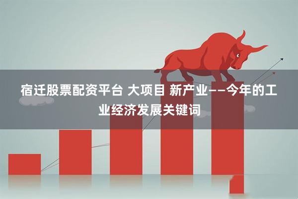 宿迁股票配资平台 大项目 新产业——今年的工业经济发展关键词